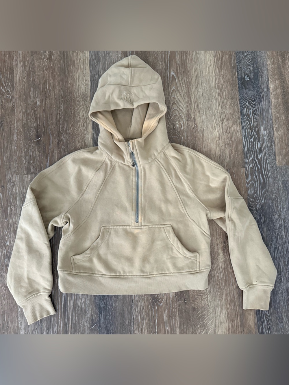 lululemon athletica Beige Half-Zip Hooded Sweatshirt